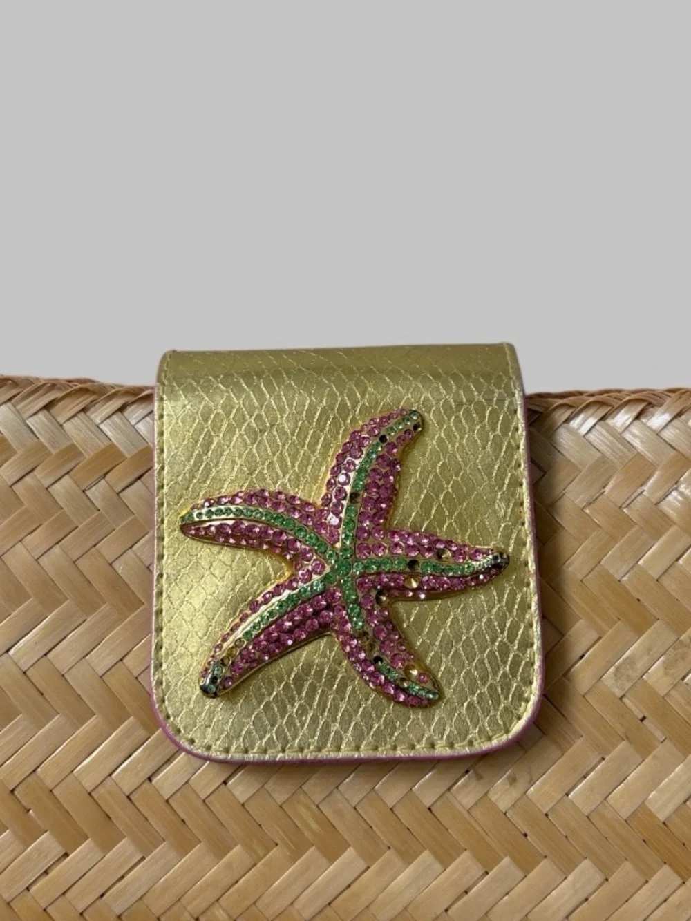 Lilly Pulitzer Vintage Rare Straw Starfish Wristlet